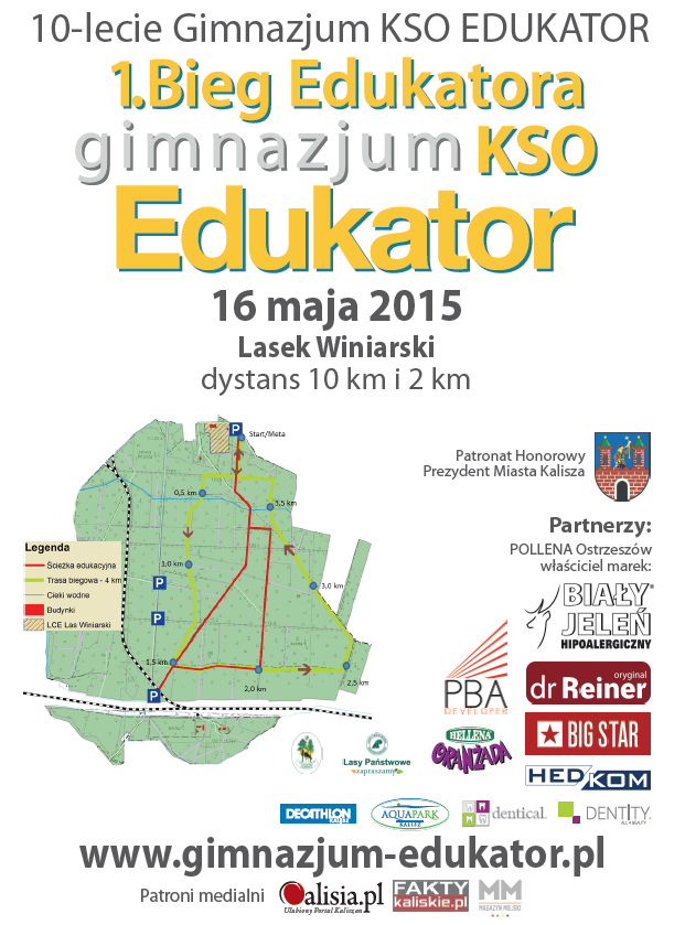 Plakat o pierwszej edycji Biegu Edukatora
