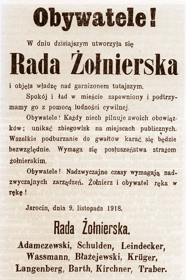 Odezwa Rady Żołnierskiej w Jarocinie