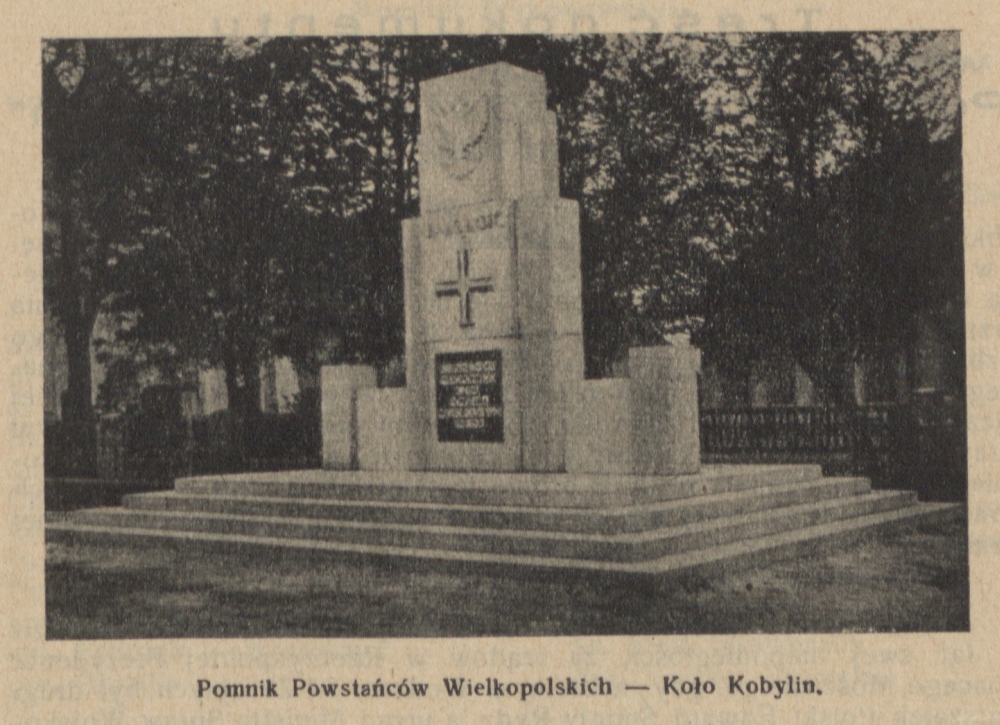 Pomnik Powstańców Wielkopolskich w Kobylinie z 1938 roku