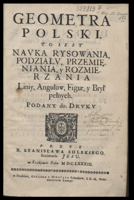 Strona tytułowa dzieła Stanisława Solskiego GEOMETRIA POLSKI