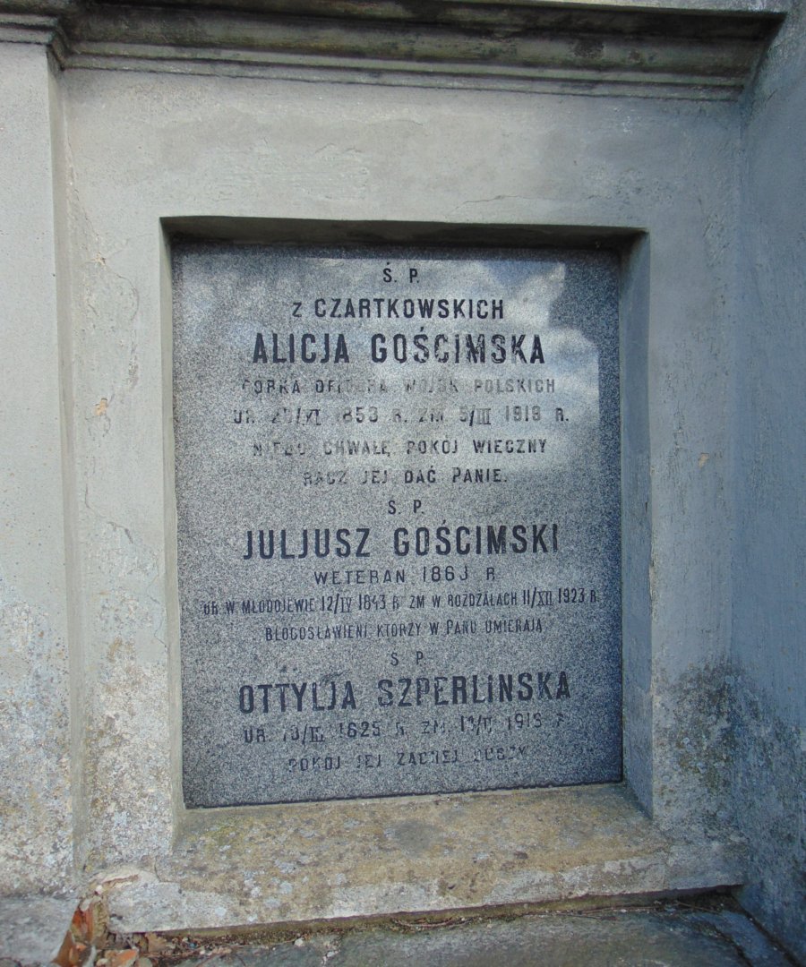 Grób Juliusza Gościmskiego na cmentarzu parafialnym w Tłokini Kościelnej