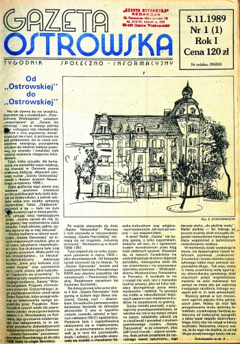 Pierwszy numer wznowionej „Gazety Ostrowskiej”