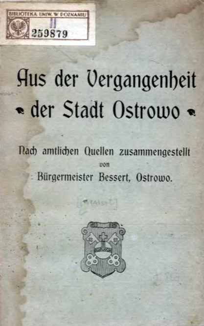 Tytułowa strona Aus der Vergangenheit der Stadt Ostrowo