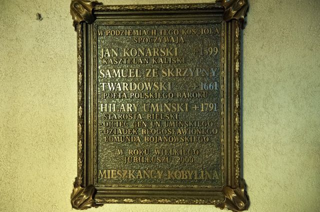 Tablica z kruchty kościoła franciszkańskiego w Kobylinie