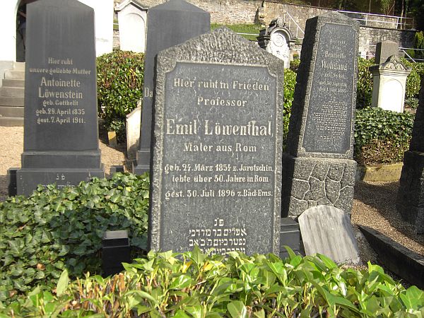 Nagrobek Emila Löwenthala na cmentarzu żydowskim w Bad Ems