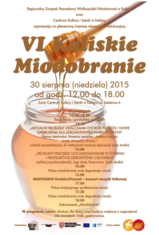 Plakat VI edycji Kaliskiego Miodobrania
