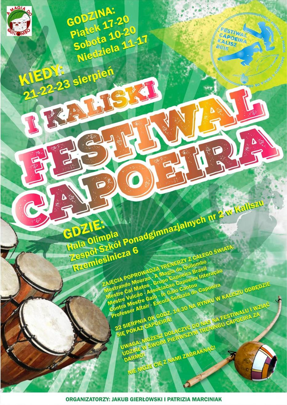 Plakat I Festiwalu Capoeira w Kaliszu