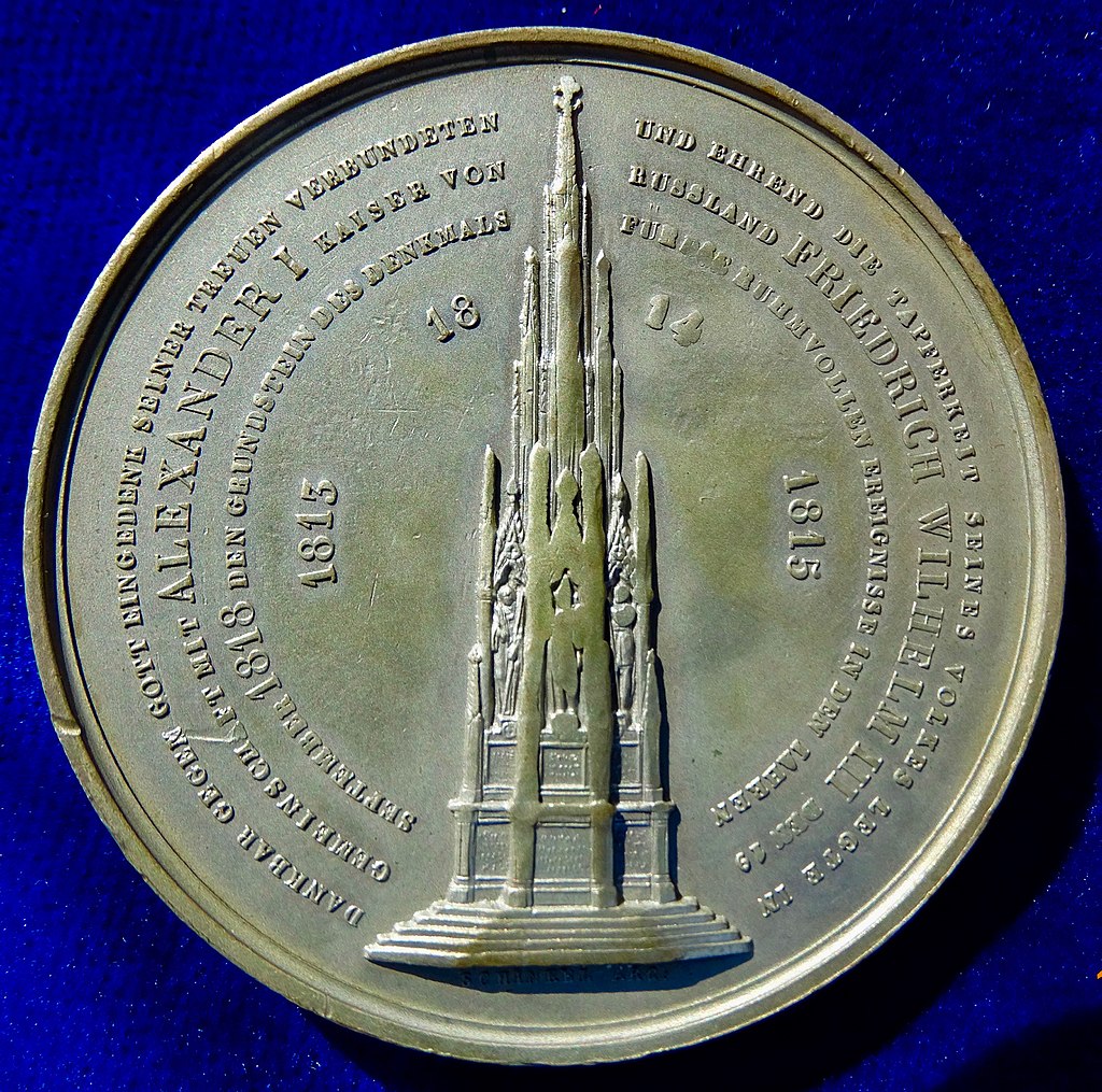 Medal z 1818 roku wybity przez Prusaków na pamiątkę zawarcia Traktatu w Kaliszu