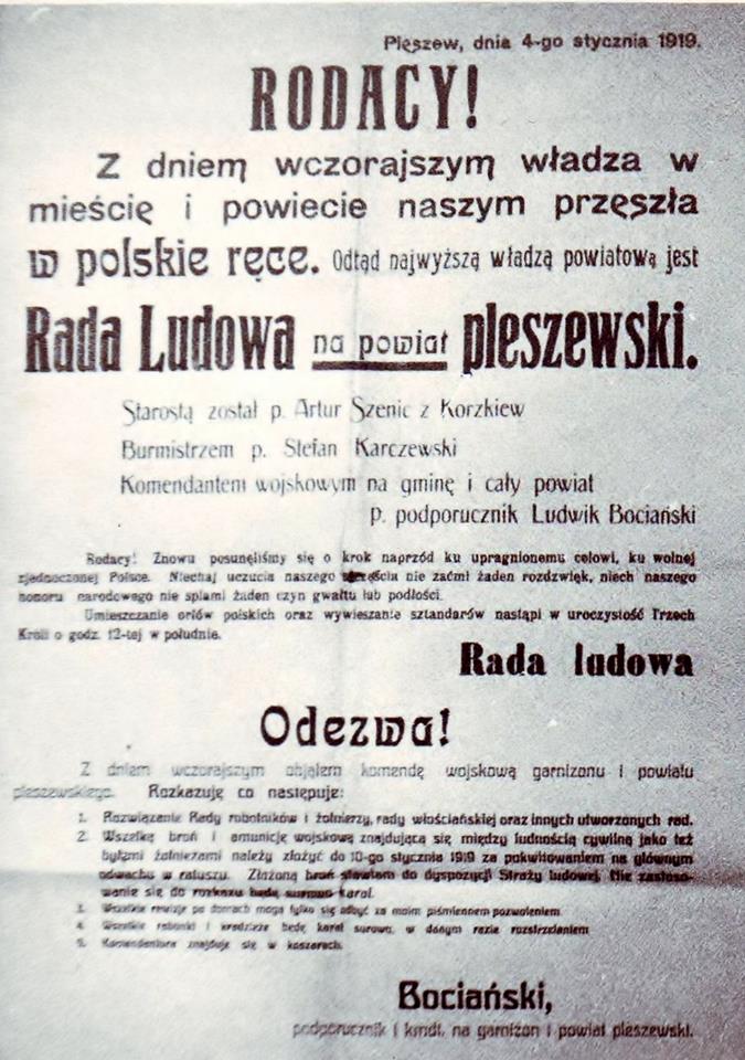 Odezwa Polskiej Rady Ludowej w Pleszewie