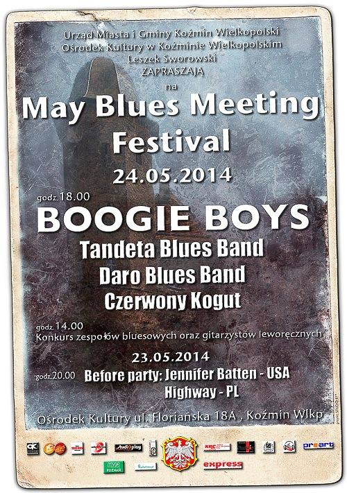 Plakat pierwszej edycji Festiwalu May Blues Meeting w Koźminie Wielkopolskim