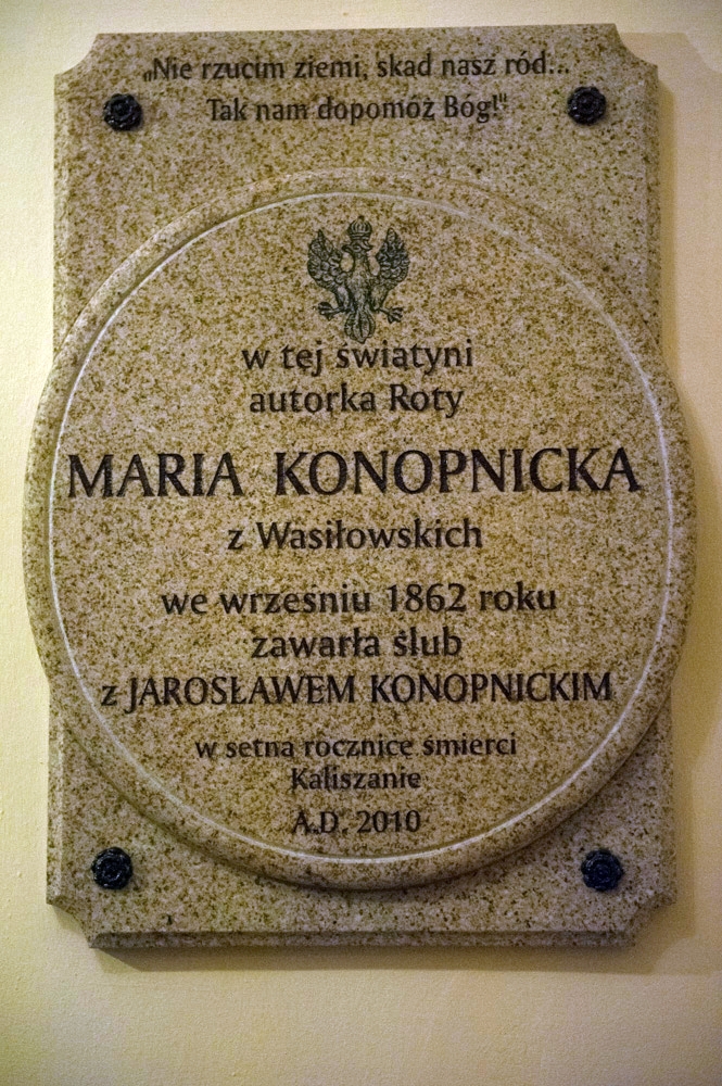 Tablica pamiatkowa w kościele św. Mikołaja w Kaliszu