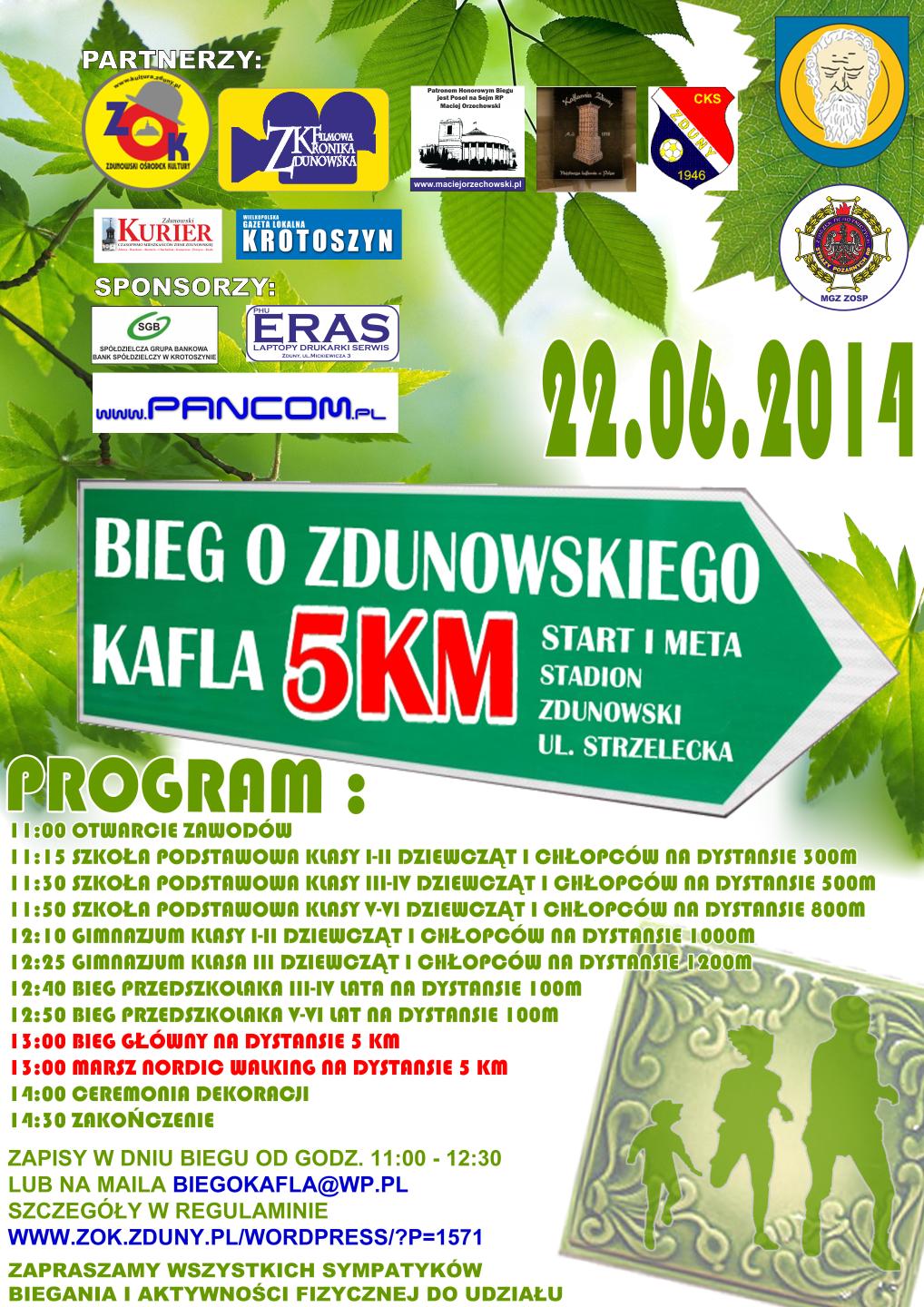 Plakat pierwszej edycji Biegu o Zdunowskeigo Kafla