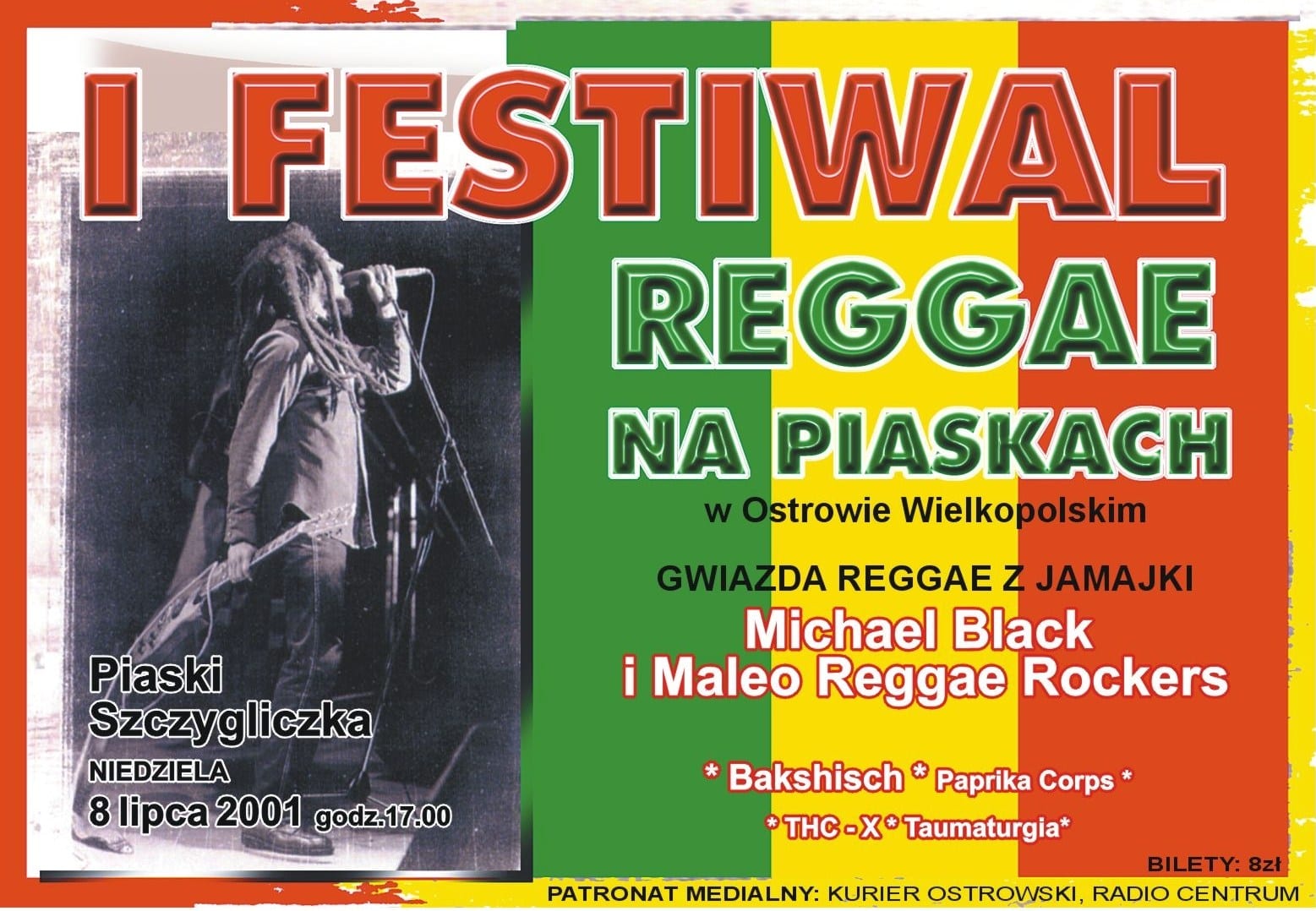 Plakat I edycji festiwalu Regge na Piaskach