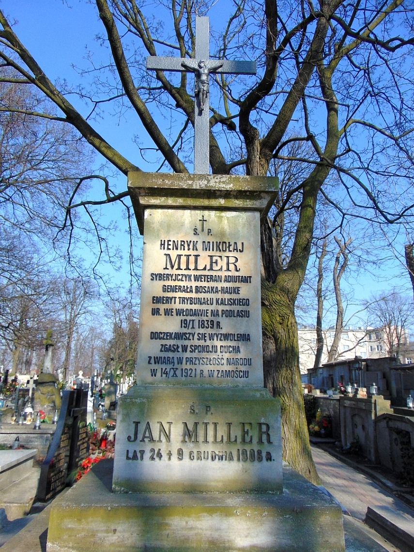 Grób Henryka Mikołaja Milera na Cmentarzu Miejskim w Kaliszu