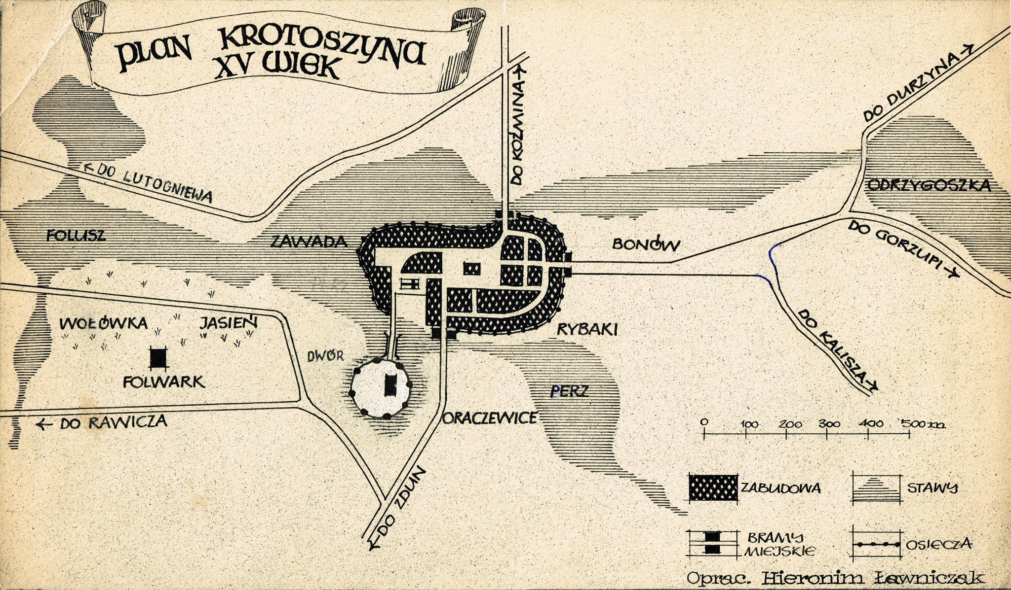 Plan Krotoszyna - XV wiek