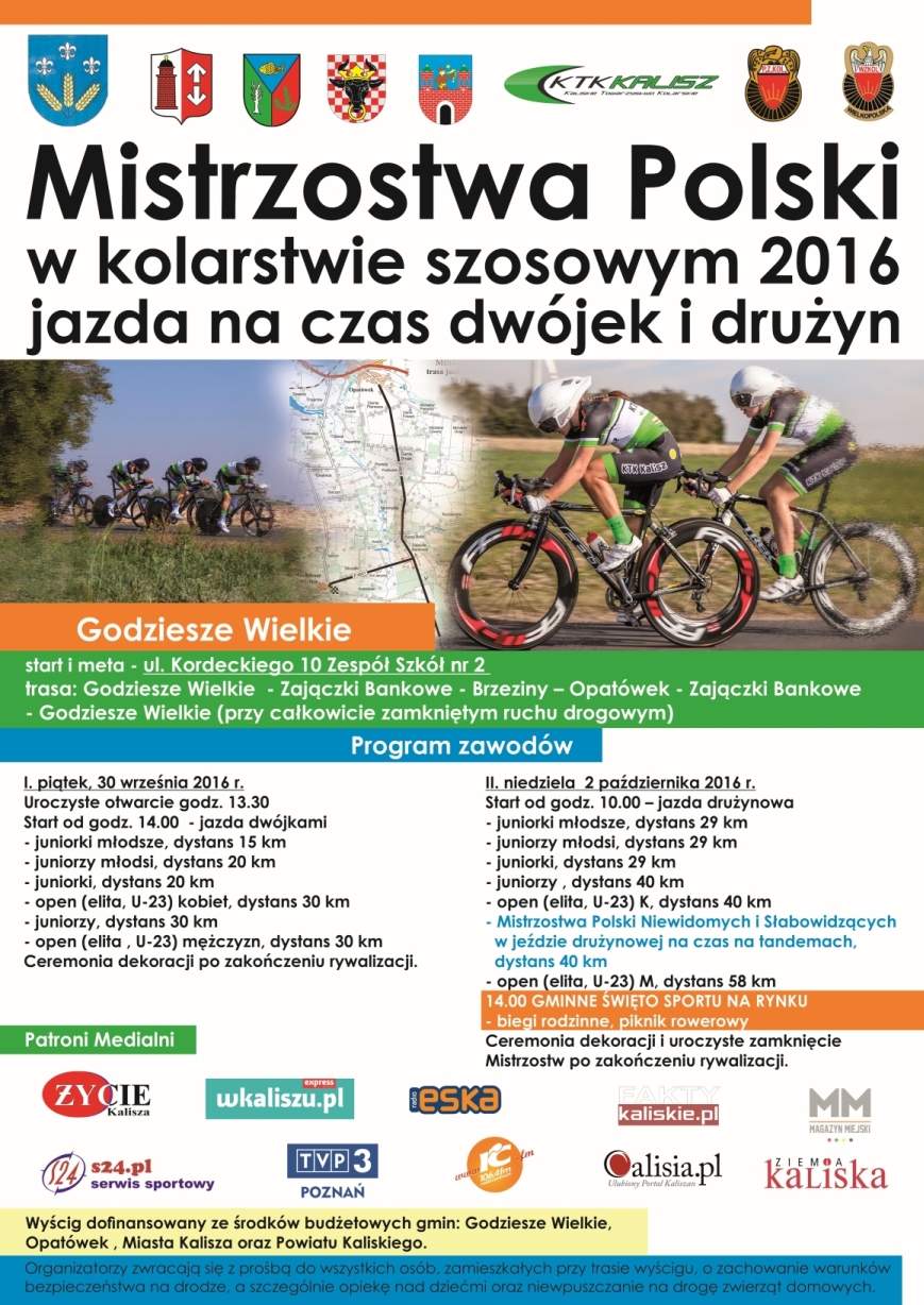 Palkat Mistrzostwa Polski w jeździe na czas dwójek i drużyn w kolarstwie szosowym na rok 2016
