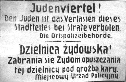 Tablica informacyjna przed wejściem do dzielnicy żydowskiej
