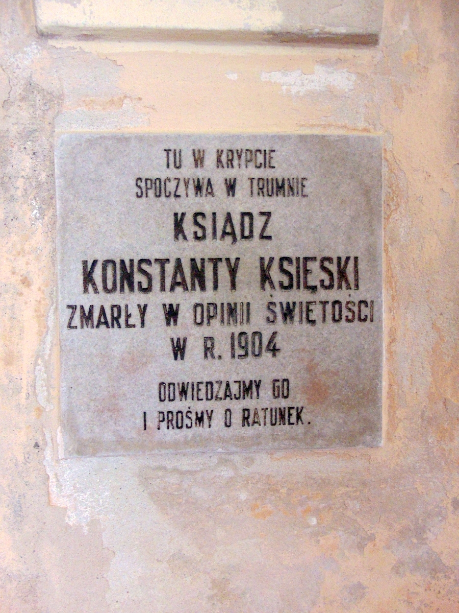 Tablica poświecona Konstantemu Księskiemu w kościele pobernardyńskim w Kaliszu