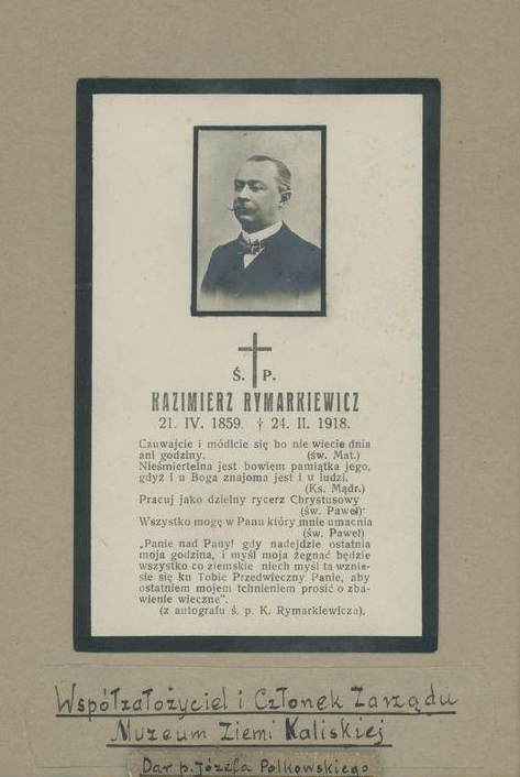 Wspomnienie pośmiertne z podobizną Kazimierza Rymarkiewicza