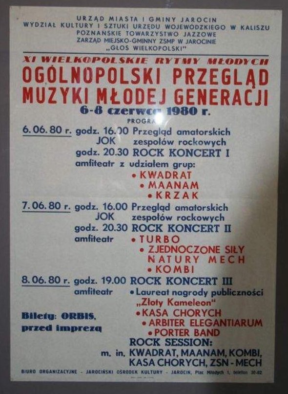 Plakat I Ogólnopolskiego Przeglądu Muzyki Młodej Generacji w Jarocinie